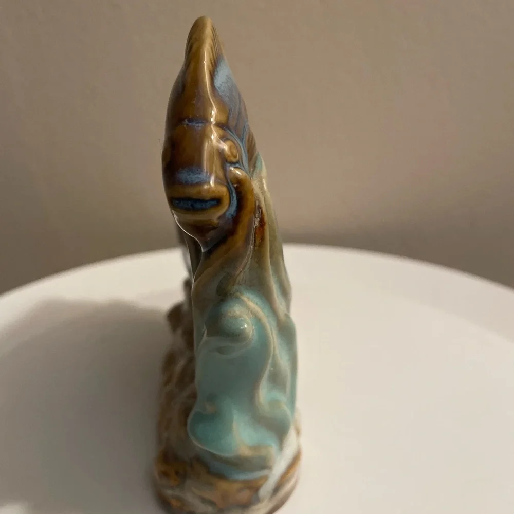 Ceramic Fish Figurine - Brown and Blue
